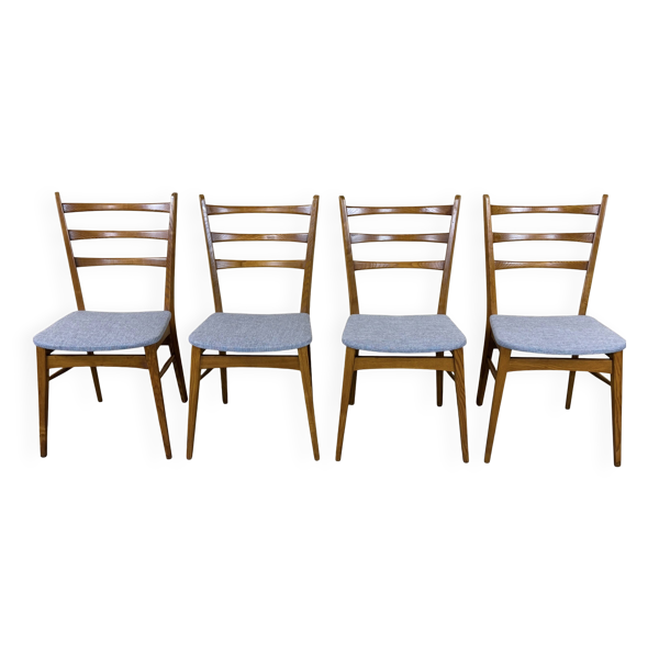 Chaises de salle à manger des années 1960 1970, design danois moderne du milieu du siècle, ensemble de 4.