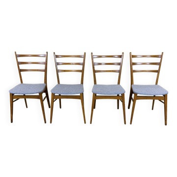 Chaises de salle à manger des années 1960 1970, design danois moderne du milieu du siècle, ensemble de 4.