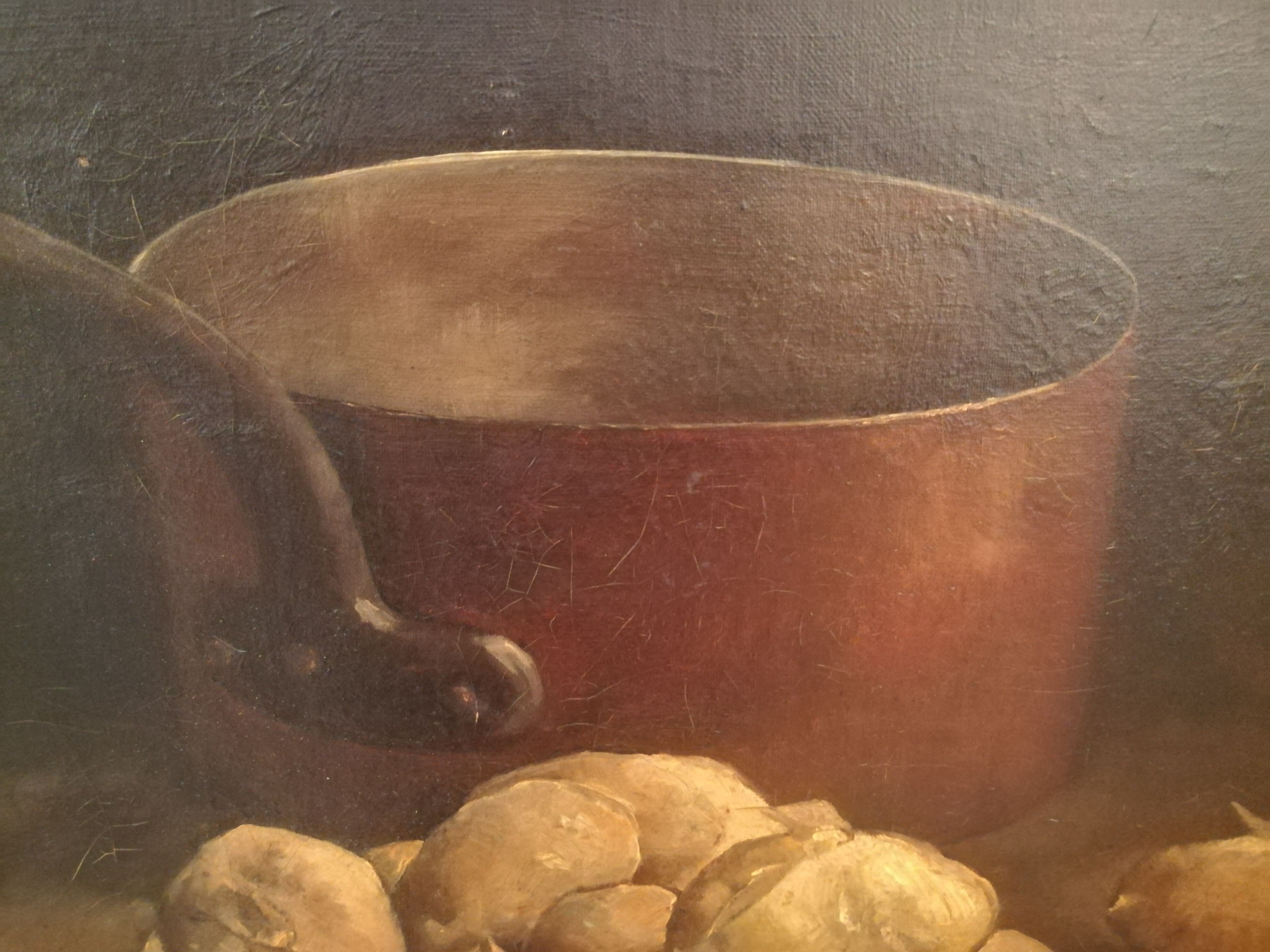 Table oil painting "potatoes"