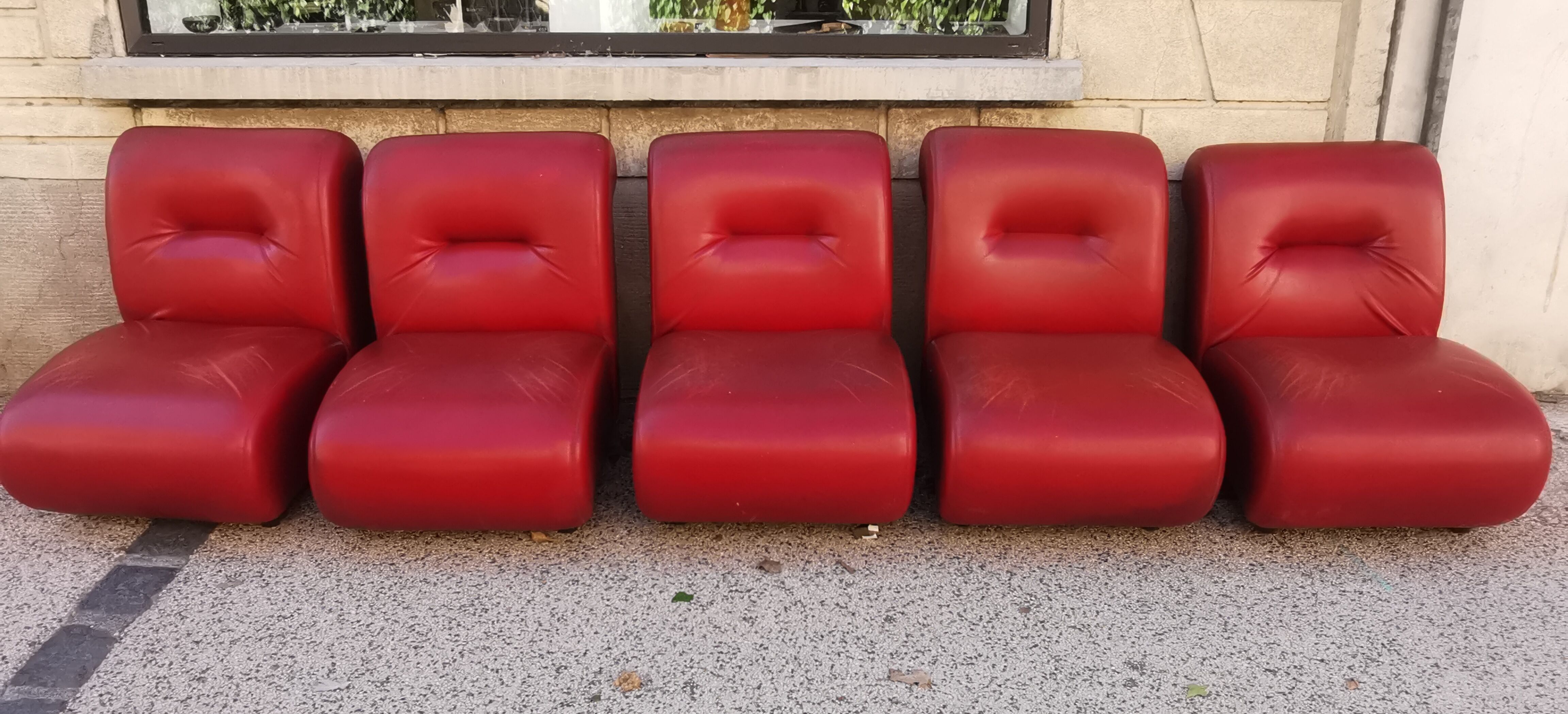Suite of 5 vintage modular armchairs 60s