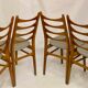 Set of 4 Scandinavian chairs year 50-60 restored anti-stain fabric gray cloud.