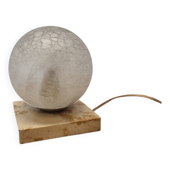 Vintage Crackle Marble Lamp, 1970s
