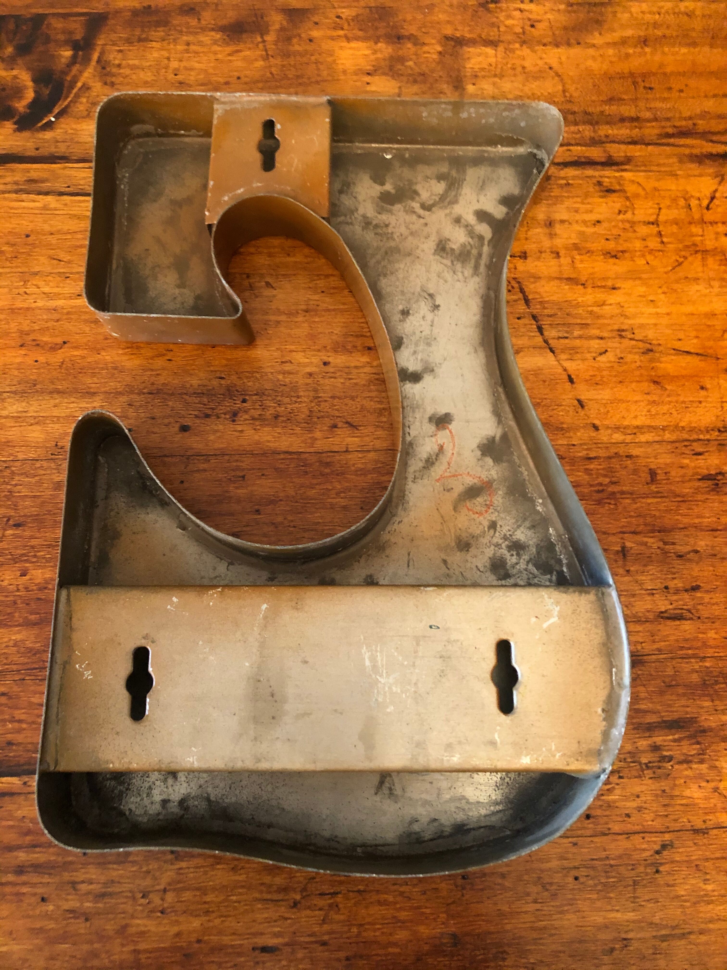 Metal letter c 70s