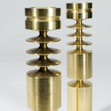 pair of scandinavian brass candlesticks  circa 1960