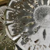 Vintage stainless steel serving platter with 3 tiers