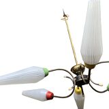 Vintage 6-arm pendant light from the 1960s