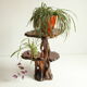 Wooden tree trunk organic carved plant stand side table, 1950s.