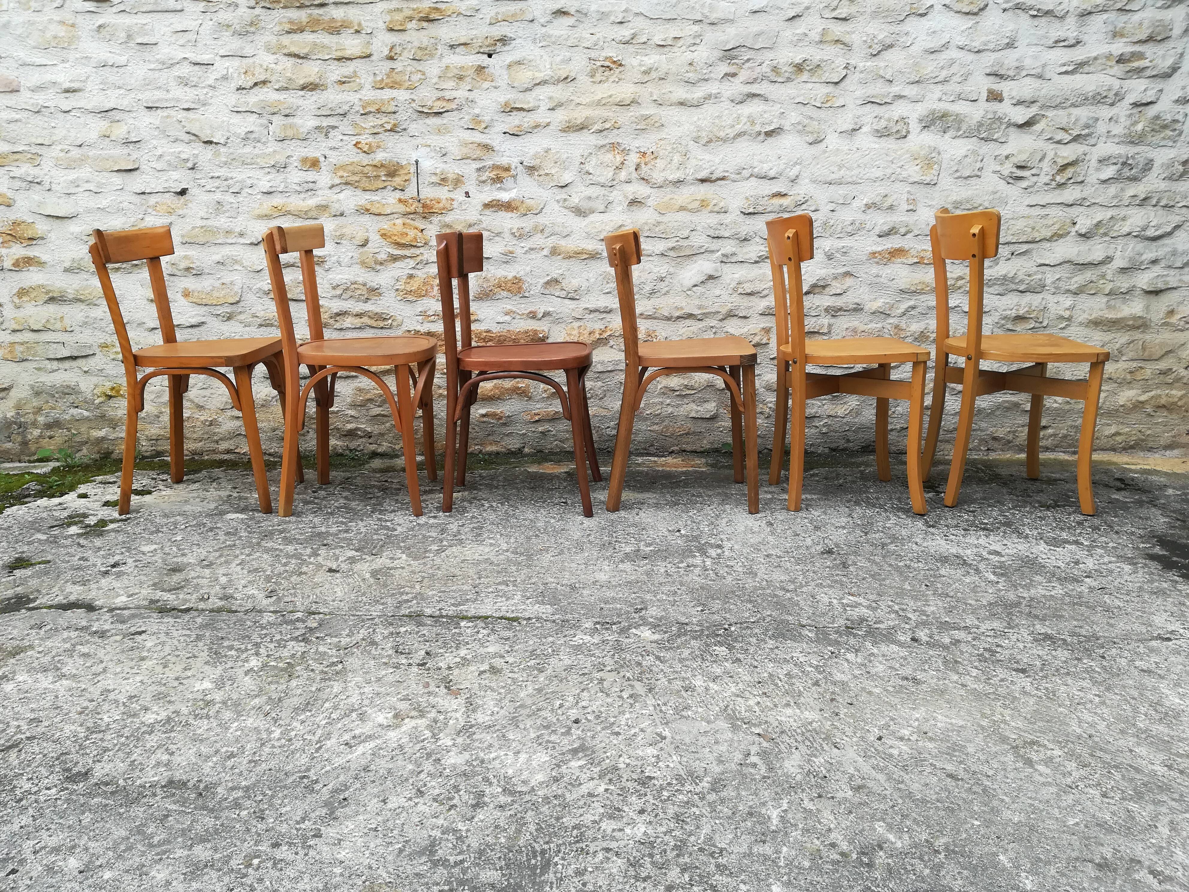 Mismatched bistro chairs