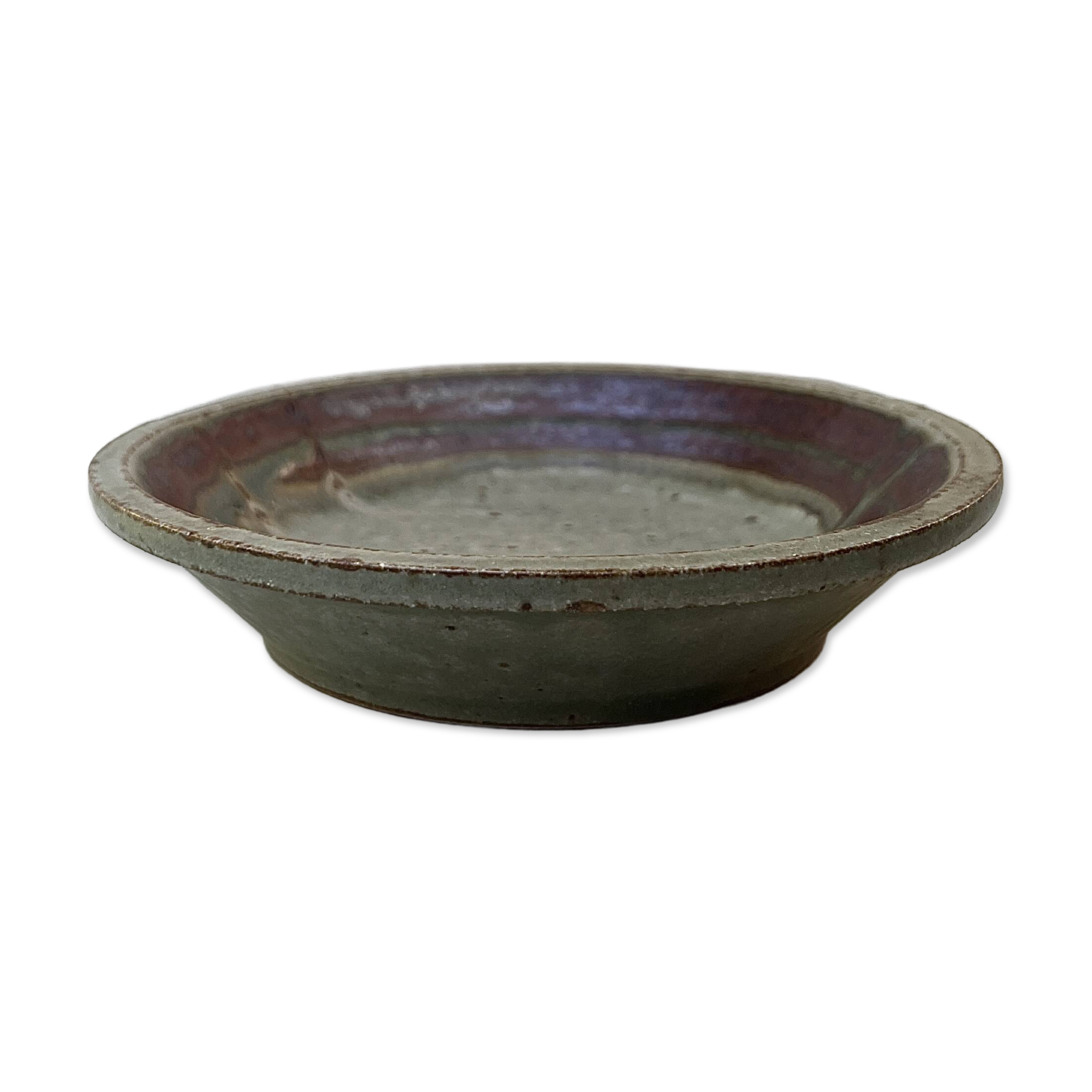 Bowl, hand-turned glazed stoneware catchall signed PY.