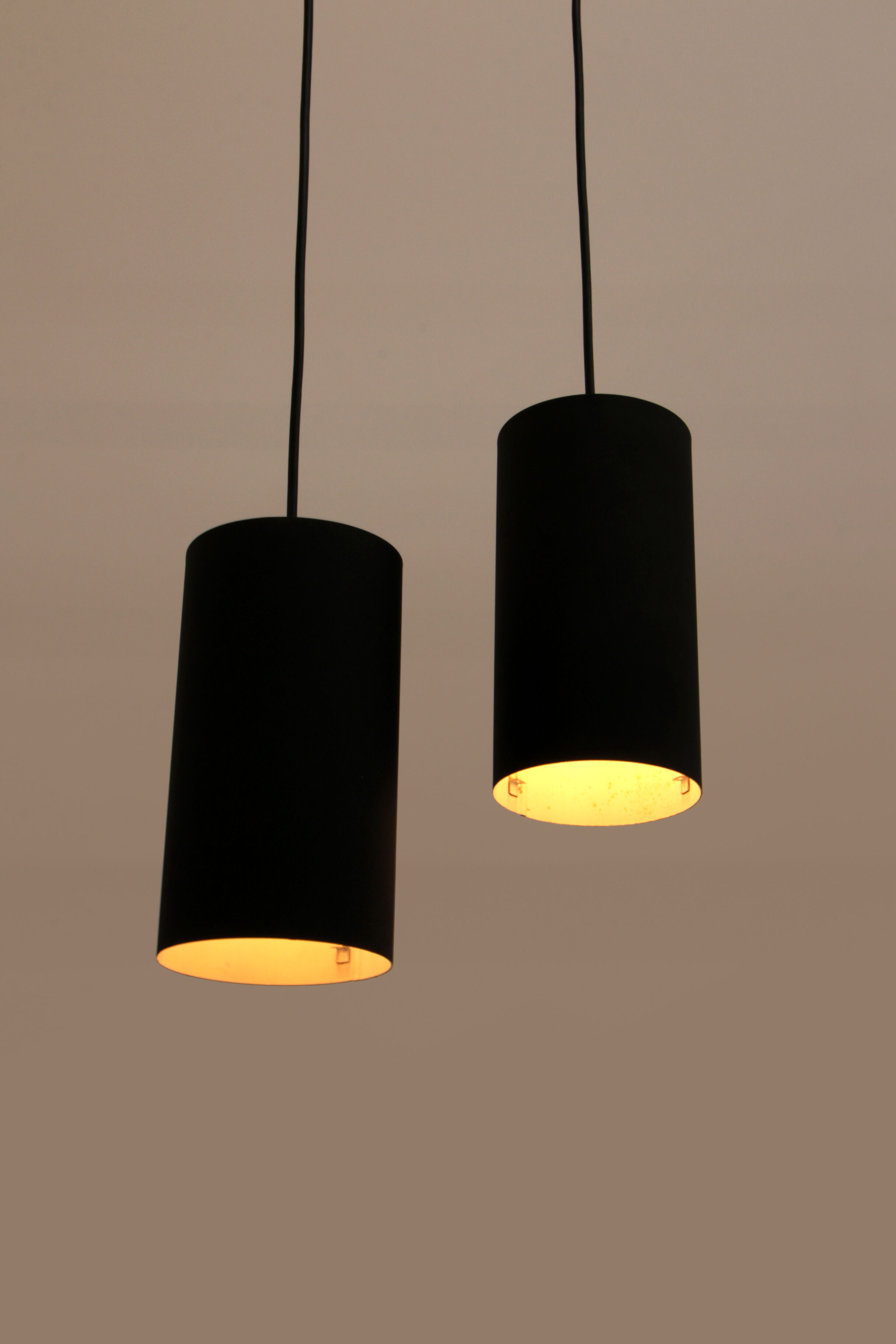 Set of 2 hanging lamps philips model nt 48 design by argenta, 1960