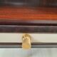 Dresser / chest of drawers and bedside tables - 1960s - faux leather brass