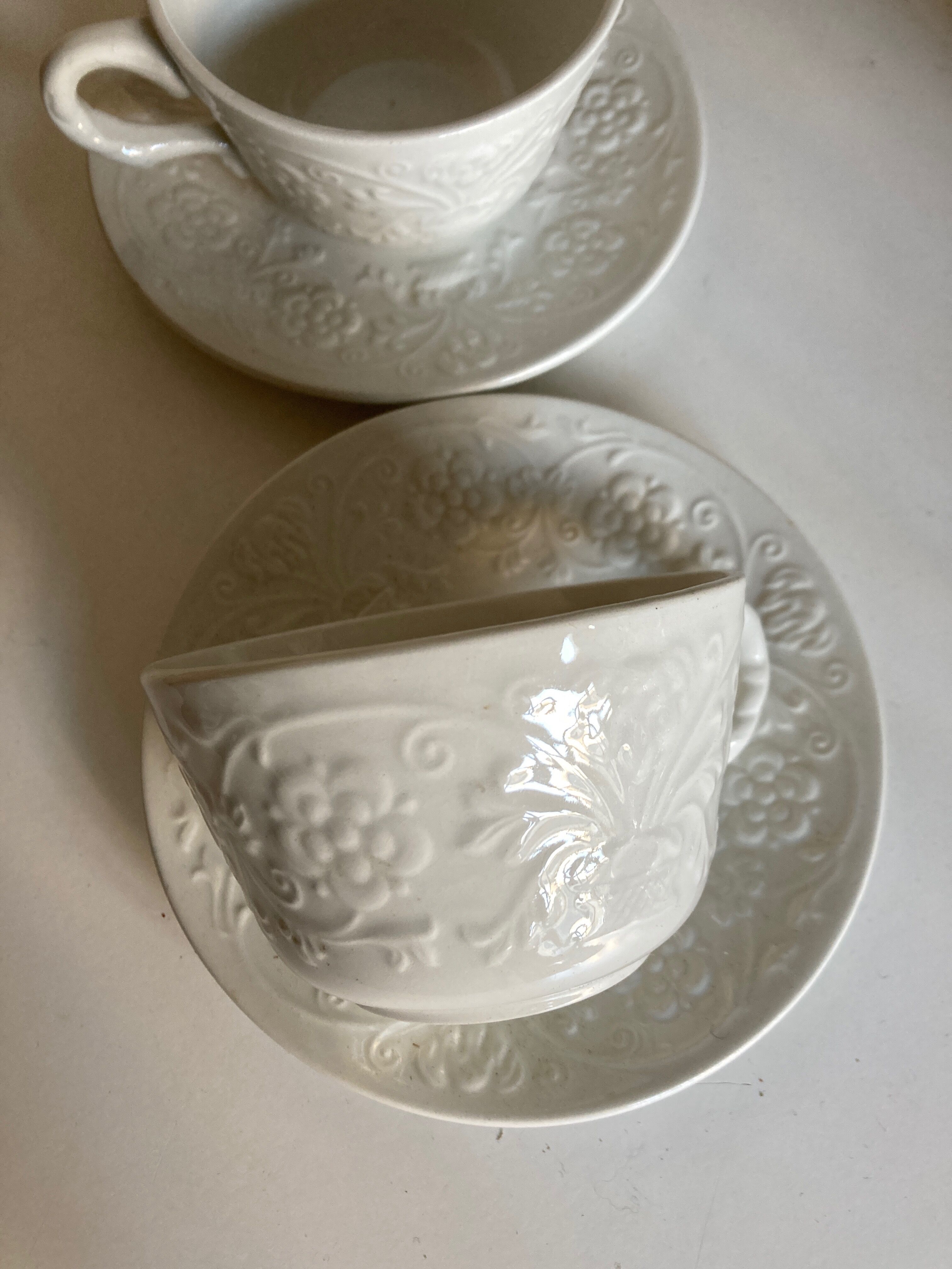 Set of 2 cups lunch XL 1960 ceramic Ginori Italian work