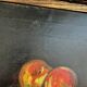 Tableau HST "Nature morte aux pêches" L. DesGuin 1907