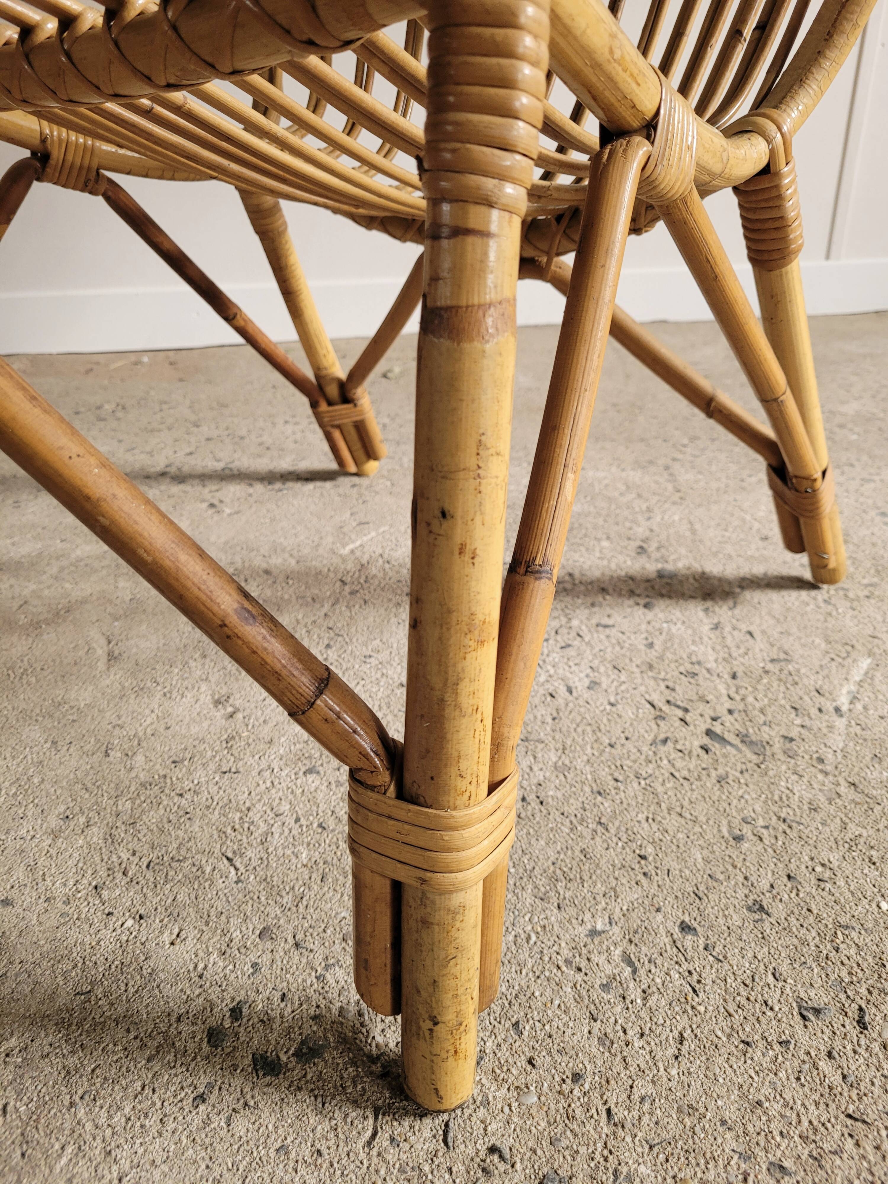 Fauteuil en rotin vintage