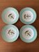 Set of 4 vintage deep plates in earthenware • Bird and leaf decoration