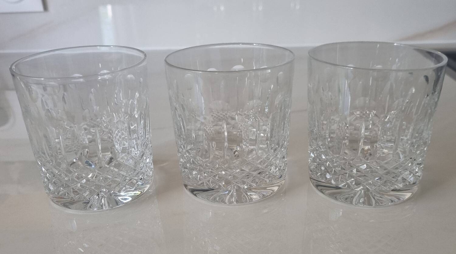 3 high-quality crystal whisky glasses