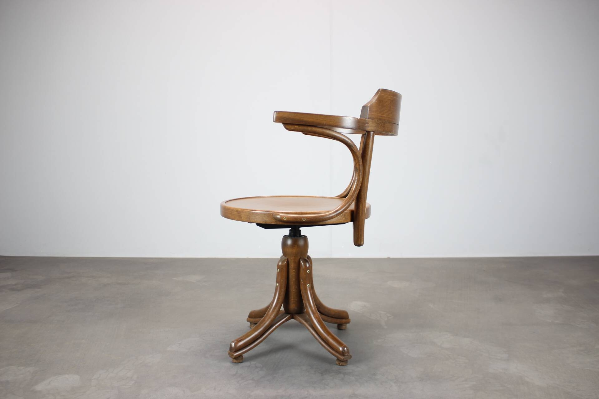 1993 ton czechoslovakia bentwood swivel armchair in the thonet tradition
