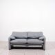 „Maralunga“ leather 2-seater sofa by Vico Magistretti for Cassina, Italy