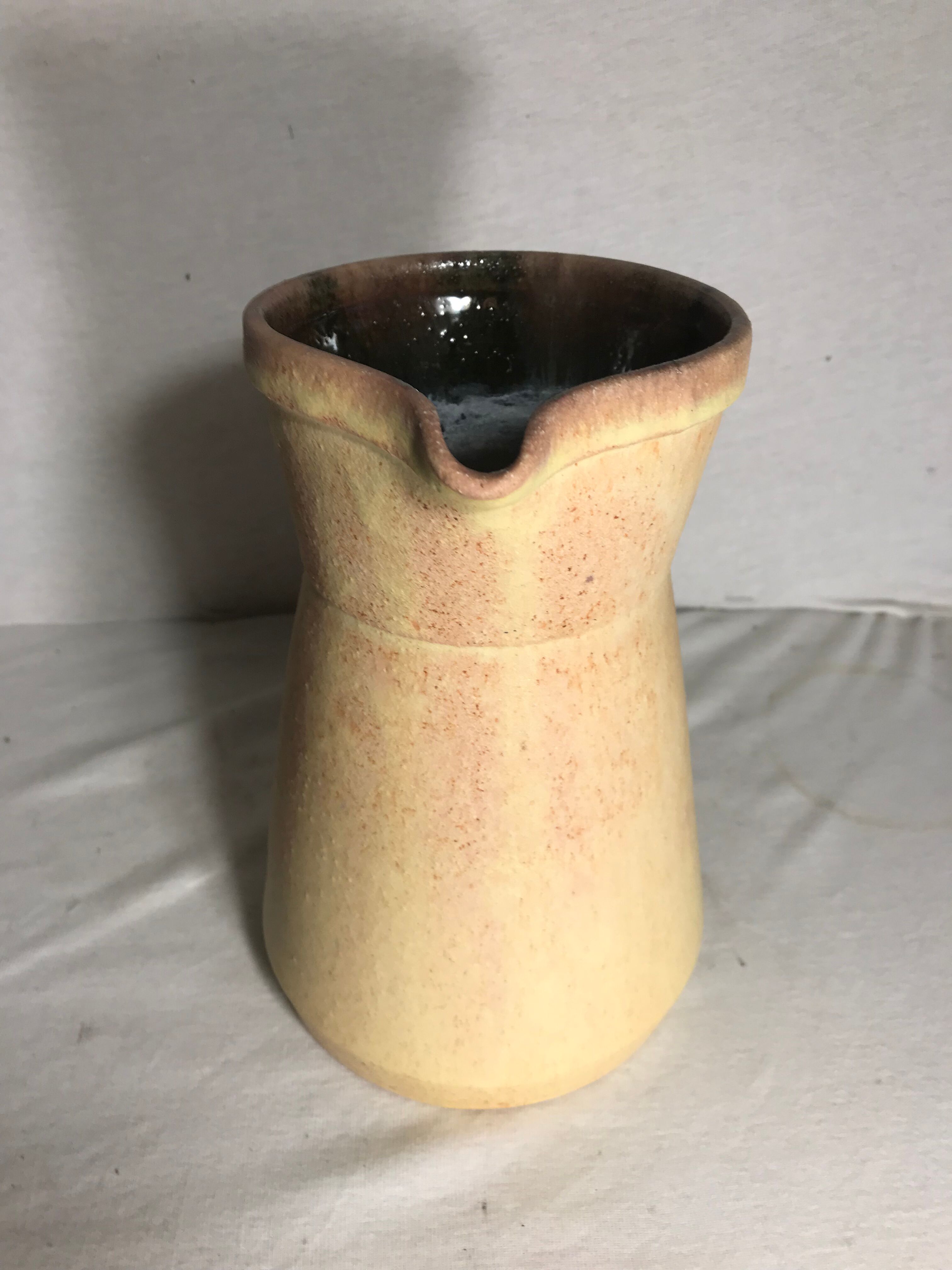 Old Accolay ceramic beige ceramic jug intage