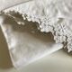 Pair of percale pillowcases embroidered festoons and daisies 1960