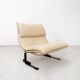 Saporiti Onda armchair in cream-colored leather