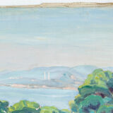 Tableau peinture huile sur toile bord de mer impressioniste