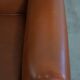 Cognac-Colored Cowhide Leather Wingback Chair in English Style