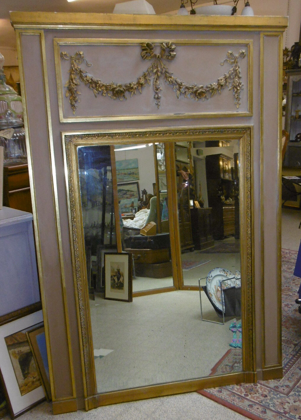 Fireplace mirror Louis XVI style trumeau 103x149cm