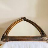 Miroir  Vintage en Bambou Rotin années 1970