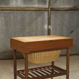 Teak sewing table by Ejvind A. Johansson