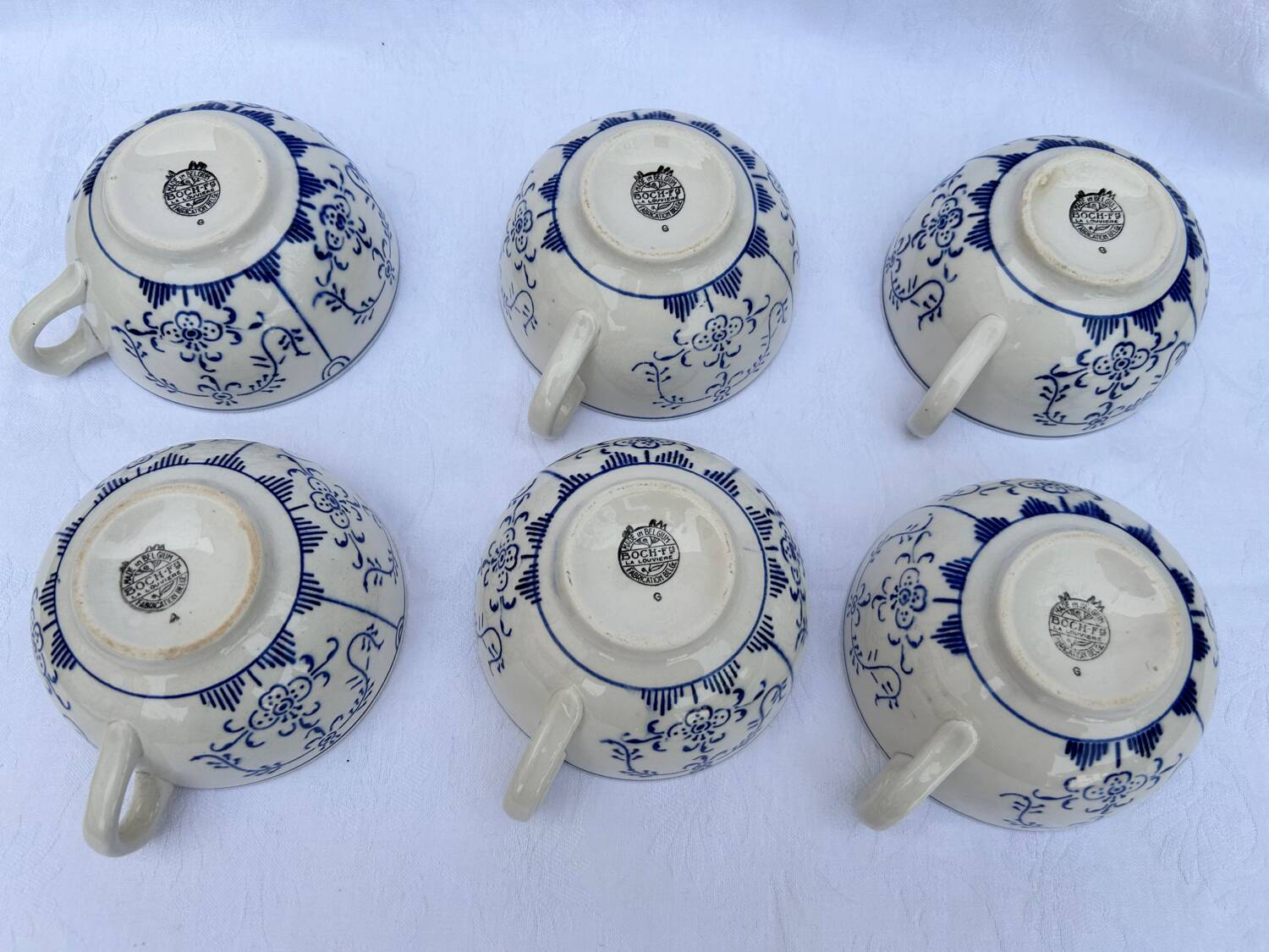 Set of 6 Copenhagen coffee cups Boch Frères