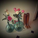 Pair of boots wooden shoe