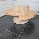 Round stone coffee table by Magnussen Ponte