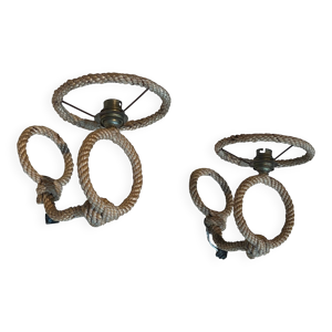 Paire d'appliques en corde d'Audoux Minet