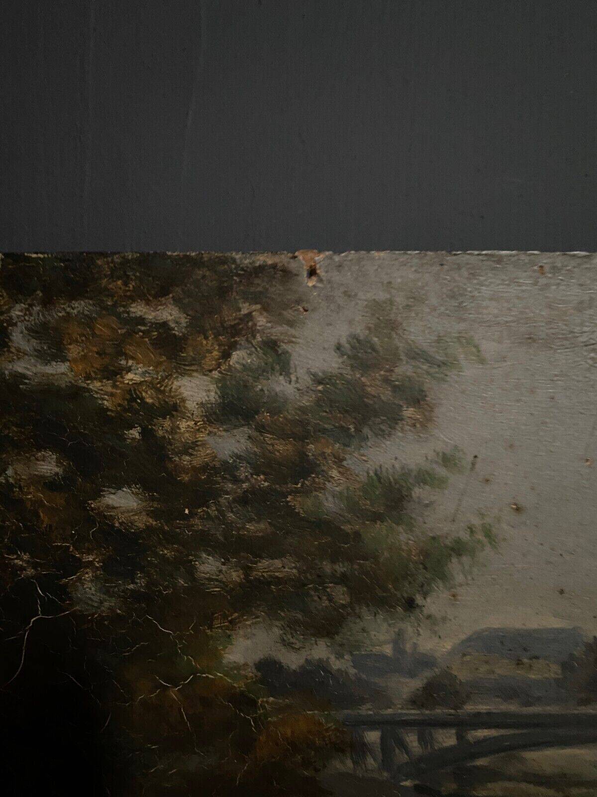 Oil on cardboard early 20th century representing Nantes or Paris