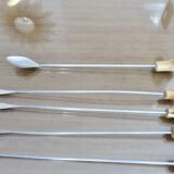 Set of 8 cocktail mixers with bamboo handles from the 60s