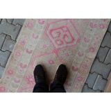 Handmade Turkish corridor runner from the 1960s - 83x370 cm