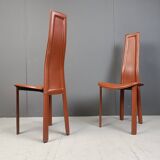 Vintage Leather Dining Chairs by Arper Italy, 1980s - Set of 6