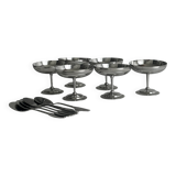 6 coupelles sur pied en inox Letang Remy