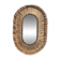 Handcrafted oval mirror in raffia and shells