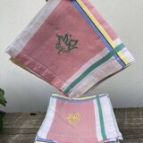 10 old multicolored embroidered napkins