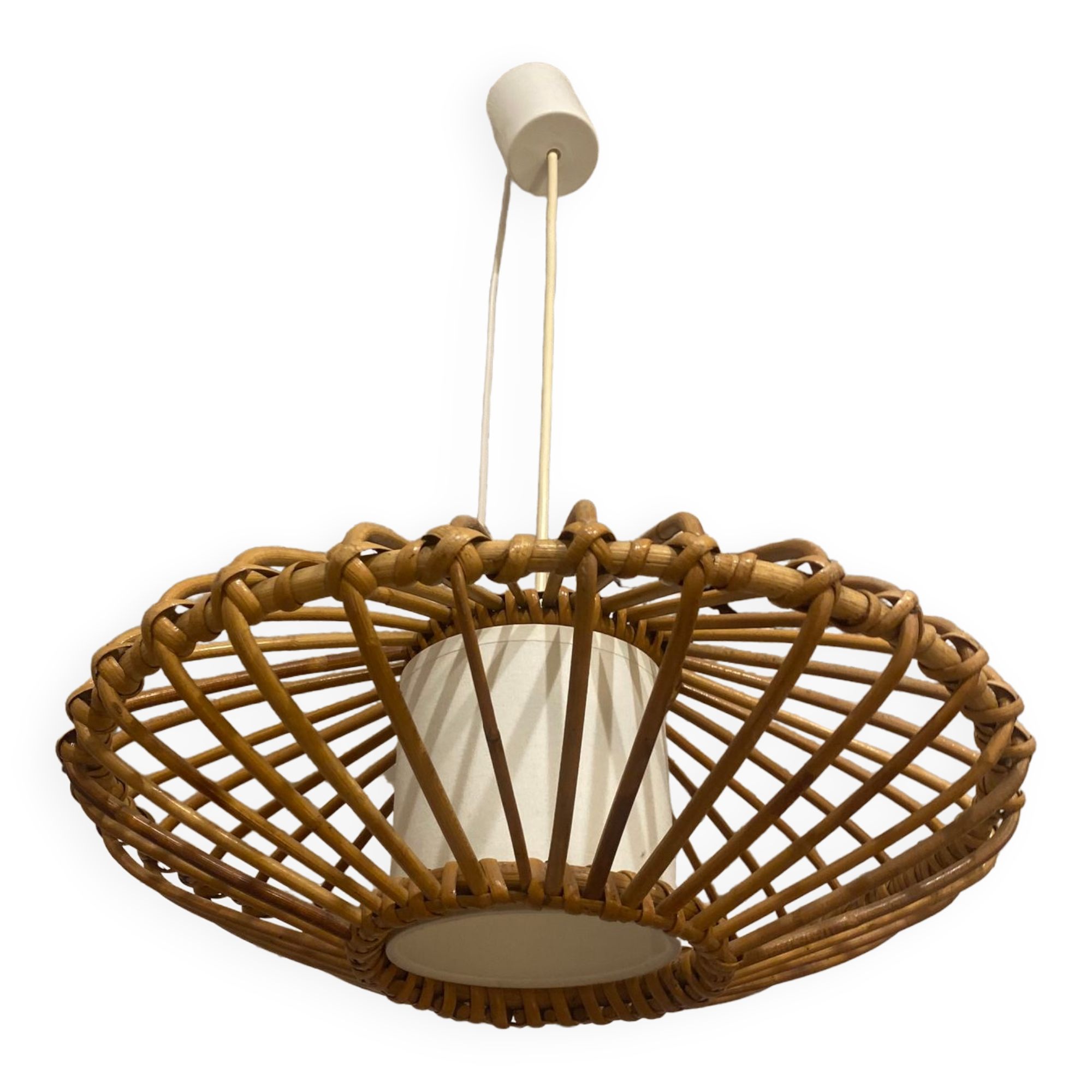 Vintage rattan pendant lamp