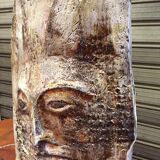 Large glazed ceramic anthropomorphic vase mounted in lamp 1970