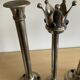 Set of 4 Art Deco candlesticks in silver-plated metal and lapis lazuli