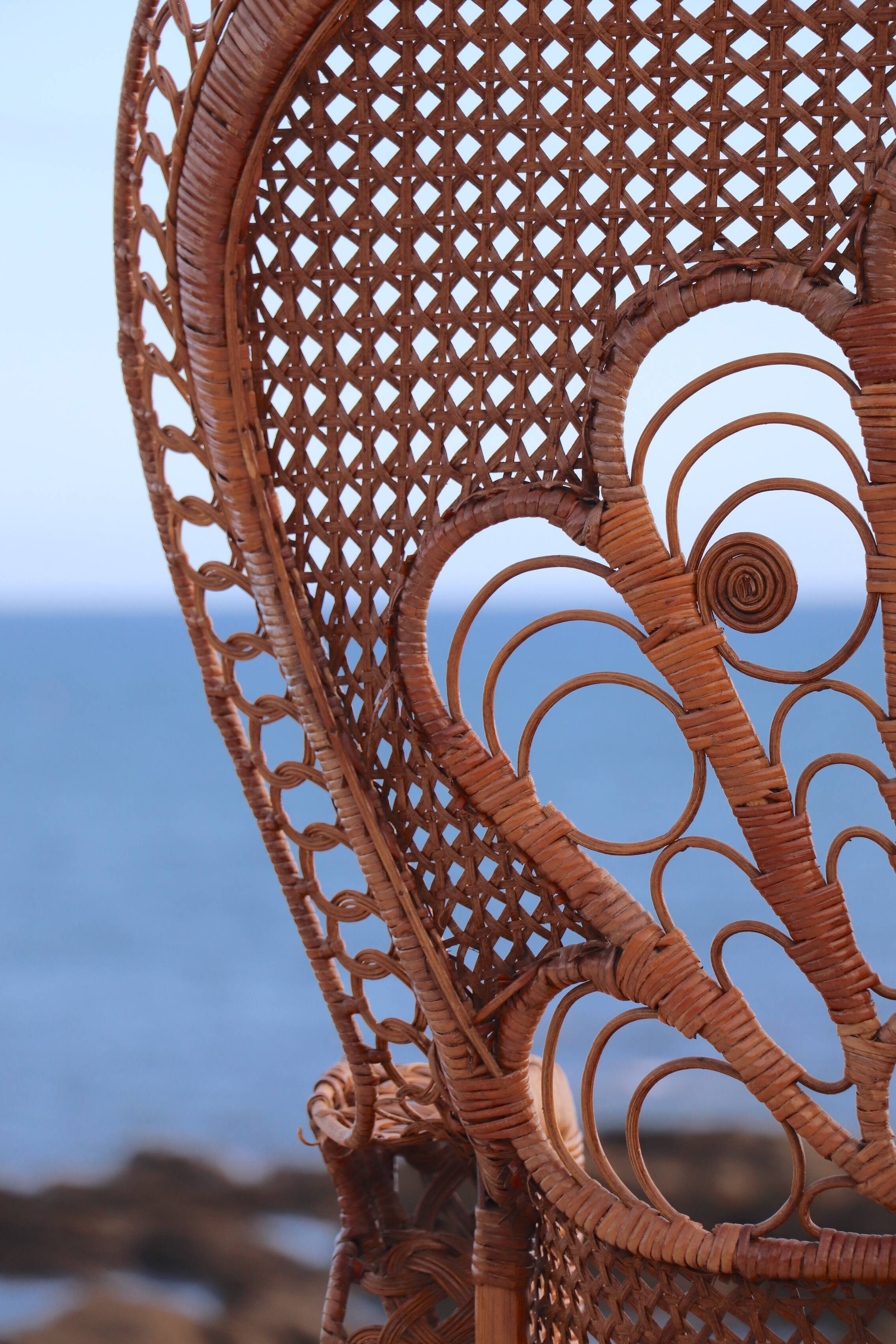 "Emmanuelle" armchair (Peacock chair) in rattan, 20th century