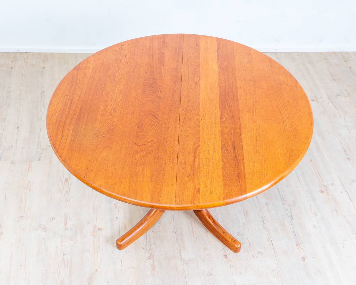 1970s solid teak dining table with Scandinavian design.