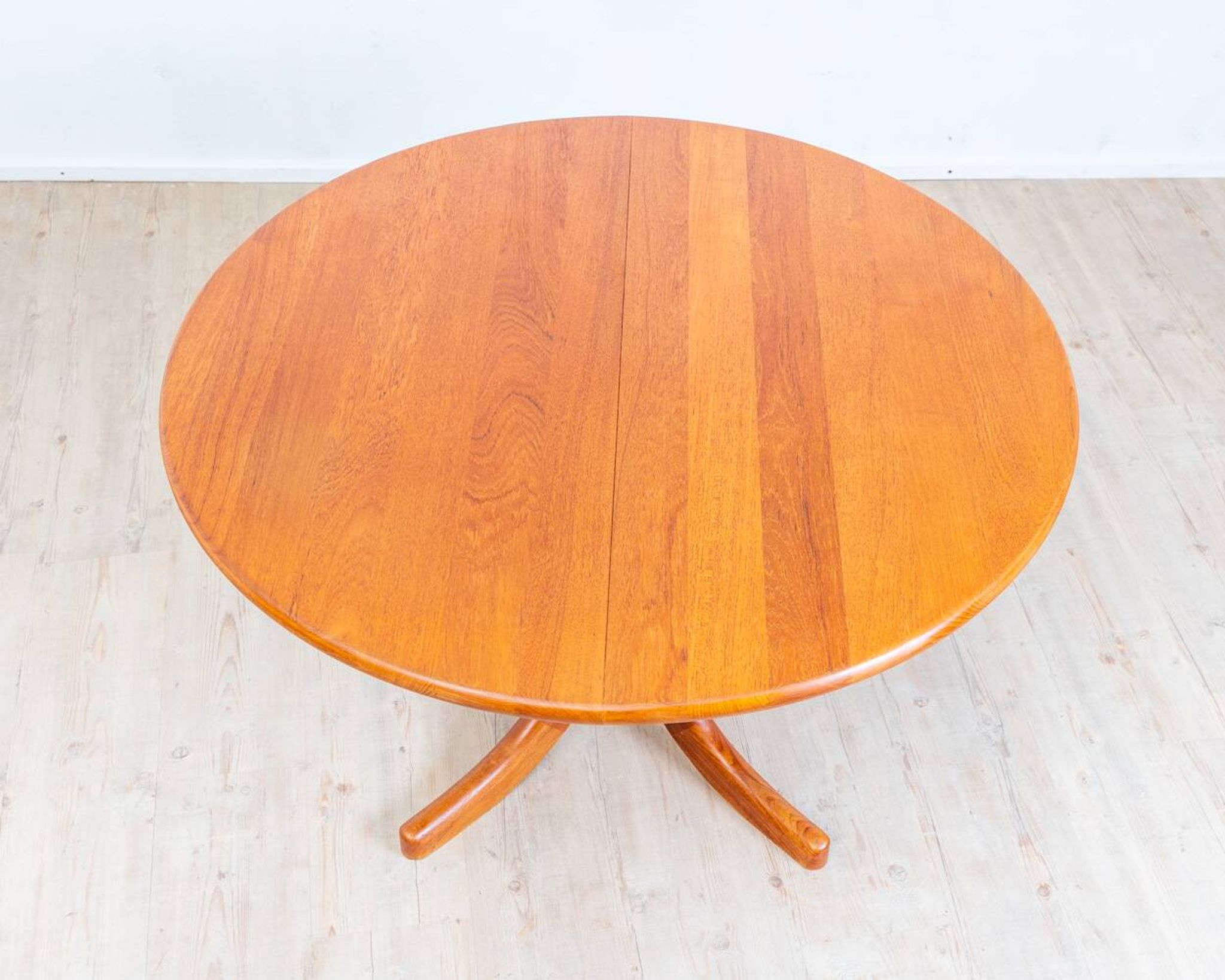 1970s solid teak dining table with Scandinavian design.