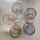 Set of coloured digestif glasses