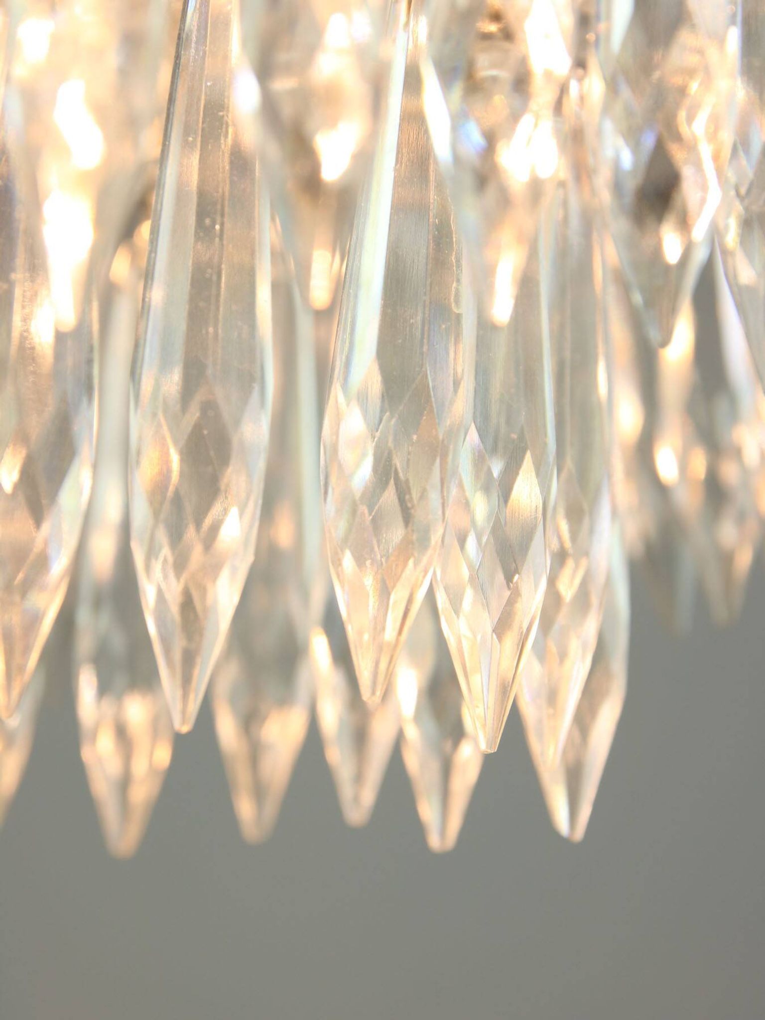 Vintage Italian Crystal & Chrome Chandelier, 1970s
