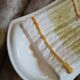 Old plate in slipware/asparagus